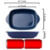 XXAS Bakeware Set for 1 or 2 Person Servings with 1 Pair of Mini Oven Mitts,Casserole Dish Includes 2 Small Rectangular Baking dishes,Ceramic Baking Dish for Cooking,Cake,Dinner,Daily UseBlue