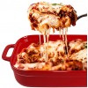 16.9x10x3.5 Inch ，4.5 quart， Ceramic Casserole Dish with Lid Large bakeware Covered Rectangular Set Lasagna Pans Lasagna Pan for Cooking Baking for Dinner Kitchen Red