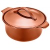 Anolon Vesta Ceramics Casserole Dish Casserole Pan with Lid Round 2.5 Quart Persimmon Orange