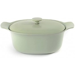 Berghoff Ron Cast Iron Enamelled Oval Covered Casserole Green 28cm 5.2L