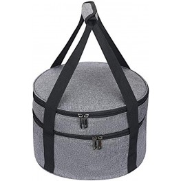 Casserole Carrier,Pie Carrier Insulated Casserole Carriers Bag Case with Handle,2 Compartments Insulated lunch bag Food Carrier Hot Plate Salad Bowl Holder For Picnic Potluck Trip Holiday.Grey 12.5”Grey 12.5”