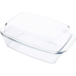HUSANMP 5QT Clear Tempered Glass Casserole Dish with Lid Glass Loaf Pan with Cover Glass Baking Dish for Oven Freezer Dishwasher Safe