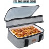 LOVEVOOK Casserole Carrier-Expandable Insulated Food Carrier,Lasagna Holder for Hot or Cold food,Casserole Dish Carrier for Picnic Potluck Beach Day Trip Cookouts（Grey）
