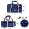 MIER Insulated Double Casserole Carrier Thermal Lunch Tote for Potluck Parties Picnic Beach Fits 9 x 13 Inches Casserole Dish Expandable Dark Blue