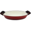 1.58 Qt Enameled Cast Iron Oval Roaster Casserole Dish Lasagna Pan Deep Roasting Pan for Cooking and Baking Small 13.4 x 8.46 Red