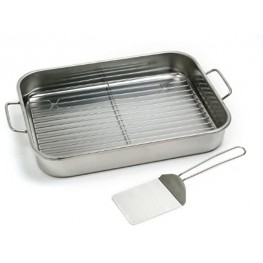 Norpro 12 by 16 Inch Stainless Steel Roast Lasagna Pan 16 IN Gray