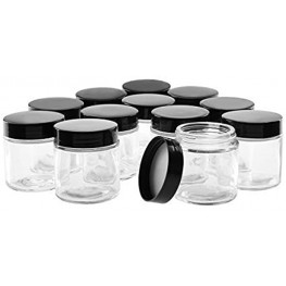 4OZ Glass Jars with Lids HOA Kinh Small Glass Jars 12 Pack Empty Round Canning Storage Jars Containers for Storing Lotions Powders and Ointments