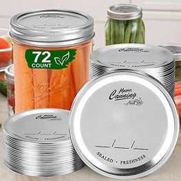 72 Count [ WIDE Mouth ] Canning Lids for Mason Jars Split-Type Metal Lid for BALL KERR Jar Airtight Sealed Food Grade Material