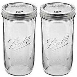 Ball 24 oz Jar Wide mouth 24 ounce Pack of 2,Clear