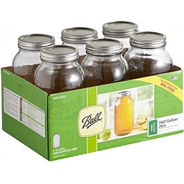 Ball 68100 Half Gallon Wide Mouth Canning Jars 6 Count