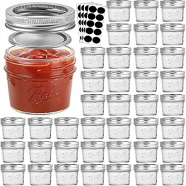Bedoo 40 Pack Mason Jars 4 oz 4 oz Mini Small Jelly Jars with Regular Lids and Bands Mini Mason Jars for Jam Honey Baby Foods Wedding Favors