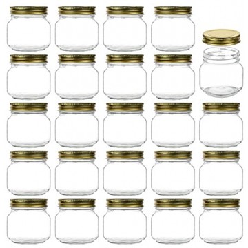 Encheng 8 oz Glass Jars With Lids,Ball Regular Mouth Mason Jars For Storage,Canning Jars For Caviar,Herb,Jelly,Jams,Honey,Dishware Safe,Set Of 24 … …