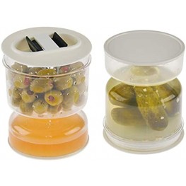 HOME-X Pickle and Olives Hourglass Jar Juice Separator Pickle and Olive Container – 4.5” L