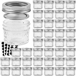Mason Jars 4 OZ VERONES Canning Jars With Regular Lids Ideal for Jam Honey Wedding Favors Shower Favors Baby Foods DIY Magnetic Spice Jars 40 PACK