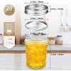 Mason Jars 6 OZ AIVIKI Glass Regular Mouth Canning Jars with Silver Metal Airtight Lids and Bands for Canning Jam Honey Wedding Favors Shower Favors Food Storage Overnight Oats Dry Food Snacks Candies 20 Pack 20 Whiteboard Labels