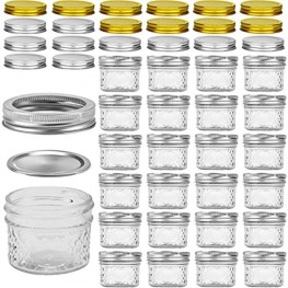 Mini Mason Jars VERONES Mason Jars 4 oz With Regular Lids Ideal for Jam Honey Wedding Favors Shower Favors Baby Foods DIY Magnetic Spice Jars 25 PACK Extra 20 Lids.