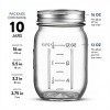 Regular-Mouth Glass Mason Jars 16-Ounce Glass Canning Jars with Silver Metal Airtight Lids and Bands with Measurement Marks for Canning Preserving Meal Prep Overnight Oats Jam Jelly 10 Pack