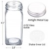 SWOMMOLY 36 Glass Spice Jars with 703 Spice Labels Chalk Marker and Funnel Complete Set. 36 Square Glass Jars 4oz Airtight Cap Pour sift Shaker Lid