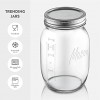 Wide-Mouth Glass Mason Jars 32-Ounce 4-Pack Glass Canning Jars with Silver Metal Airtight Lids and Bands with Chalkboard Labels for Canning Preserving Meal Prep Overnight Oats Jam Jelly,