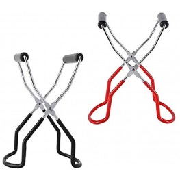 2 Pcs Canning Tongs Stainless Steel Jar Lifter Chef Canning Jar Lifter Canning Jar Lifter Tongs for Home Kitchen Black Red