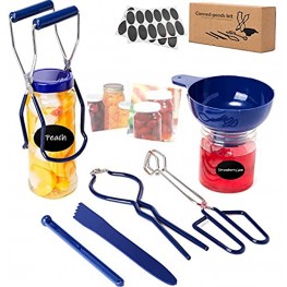 6Pcs Canning Pickling Kit Supplies,Ball Starter Kits Set,Kitchen Pot Essentials Tools for Rack Hot Sauce Making in Beginners,Canner Funnel,Jar Lifter&Wrench,Magnetic Lid Lifter,Tongs,Bubble Measurer