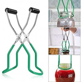 Canning Jar Lifter Tongs Quality Stainless Steel Jar Lifter with Rubber Grip Handle Anti-Skid Anti-Scald for any size Canning Jars Glass Jars Safe and Secure Grip Kitchen Restaurant Cyan-Blue