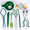 Canning Kit Include Canning Funnel Jar Lifter Jar Wrench Lid Lifter Canning Tongs Silicone Spatulas，Bubble Remover Tool for Canning Jars Mason Jars Canning Pot，Label- 3D Color Green
