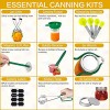 Canning Supplies 19pcs Canning Kit Canning Tools Starter Set for Canning Pot Jar Lifter Lid Lifter Jar Wrench Tongs Funnel Canning Lids + Rings Measuring Spoon Bubble Popper Brush Labels