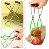 Canning Tongs Stainless Steel Canning Jar Lifter and Silicone Foldable Canning Funnel Compatible with Wide Mouth and Regular Jars for Home Canning Supplies Kits Green