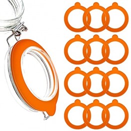 12 Pieces Replacement Silicone Gasket Seals for Jars Airtight Silicone Gasket Sealing Rings for Glass Clip Top Jars Seals for Regular Mouth Canning Jars 3.75 Inches Orange