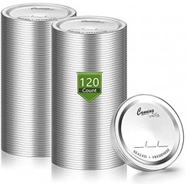 120-Count Wide Mouth Canning lids for Ball Kerr Jars ,Split-Type Jar Lids Leak Proof Food Grade Material,100% Fit & Airtight for Wide Mouth Jars