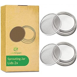2 Pack Seed Sprouting Jar Lids | For 2.75" Regular Mouth Mason Jars | Fresh Sprouts at Home | Strainer Screen for Canning Jars | 304 Stainless Steel Lid for Growing Broccoli Alfalfa Beans & More