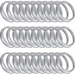 30 Pieces Wide Mouth Mason Canning Jar Replacement Metal Rings Rust Proof Screw Bands Tinplate Metal Bands Rings for Mason Canning Jar Ball Jar Canning Jars Storage Silver 87 mm