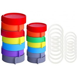[Color at Random]Leak Proof Plastic Mason Jar Lids for Wide Mouth & Regular Mouth Reusable Plastic Storage Caps Tops for Ball Jar Lids Pack of 14