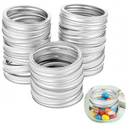 Etermeta 24 PC Canning Rings Wide Mouth Wide Mouth Canning Rings Stainless Steel Lids for Mason Jar Regular Mouth Screw Bands Caps Compatible with Mason Canning Jars