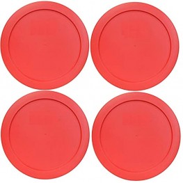 Klareware 4 Cup Red Round Plastic Food Storage Replacement Lids Covers for Klareware Anchor Hocking and Pyrex Glass Bowls Container not Included 4 Pack