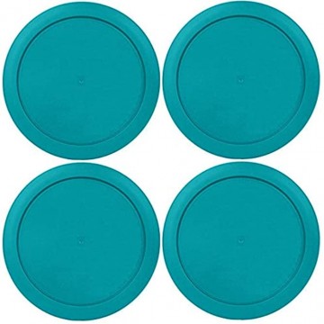 Klareware 7 Cup Turquoise Round Plastic Food Storage Replacement Lids Covers for Klareware Anchor Hocking and Pyrex Glass Bowls Container not Included 4 Pack