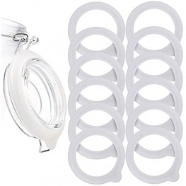LUTER 12Pcs Silicone Jar Gaskets Replacement Leak Proof Silicone Gasket Airtight Seals Rings for Mason Jar Lid Regular Wide Mouth Glass Jars White