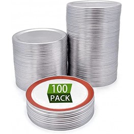 Mason Jar Lids 100Pcs Canning Lids Regular Mouth 100% Fit & Airtight for Canning Food Split-Type Metal Reused in Regular Mouth Canning Jars Food Grade