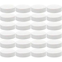 Regular Mouth Plastic Mason Jar Lids Unlined 24-Pack; Standard Size 70-450 White Plastic Caps for Mason Jars