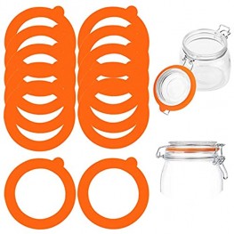 Stosts 12 Pack Silicone Replacement Gasket Airtight Rubber Seals Rings for Mason Jar Lids Leak-proof Canning Silicone Fitting Seals for Glass Clip Top Jars Orange