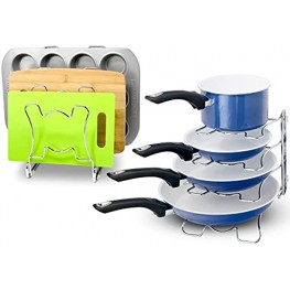 2 Pack SimpleHouseware Kitchen Cabinet Pan and Pot Cookware Organizer Rack Holder Chrome