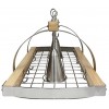 Elegant Designs PR1001-WOD 2 Light Kitchen Wood Pot Rack with Downlights Wood with Brushed Nickel Accents