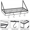Giikin Hanging Pot Rack 23.6 Inch Pot Racks for Kitchen Wall Mounted Pot and Pan Hanger Rack Organizer with 2 Tier Hanging Rails and 10 S Hooks Perfect Household Utensils and Cookware Holder