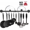 Greenstell Pot Rack with 14 S Hooks 37 inch Wall Mounted Hanging Pot Rack Industrial Pipe Hanging Rail for Kitchen Pot & Pan Lids Multi Functional Wall Mounted Organizer Rack Black 1 Pack