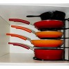 Heavy Duty Pots and Pans Organizer For Cast Iron Skillets Pots Frying Pans Lids | 5-Tier Durable Steel Rack for Kitchen Counter & Cabinet Storage and Organization No Assembly Required [Black]