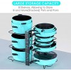 Pan Organizer Rack for Cabinet Pot and Pan Organizer for Cabinet with 3 DIY Methods Adjustable Pan Pot Rack with 8 Tiers Heavy Duty Pot Organizer Deep U-shaped Design with Obstructed Slip Layer