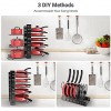 Puricon Pot and Pan Organizer Rack for Cabinet Adjustable 8 Non-Slip Tier Pot Rack with 3 DIY Methods Cookware Rack for Kitchen Cabinet Cupboard Pantry Skillet Frying Pan Pot Lid Storage -Bronze