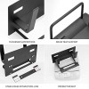 Self Adhesive & Wall Mount Aluminum Pot Lid Rack,Pan Cover Racks,Cutting Board Storage of Black FAYCHE