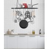 X Home 32-Inch Hanging Pot Racks for Kitchen Ceiling with 10 Removable Hooks for Kitchen Storage & Organization Ceiling Mounted Black